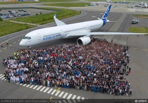 A350 XWBの飛行テスト用初号機＝5月13日 PHOTO: P. Masclet, em company/Airbus