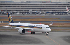 シンガポール航空のA350、羽田就航　定期便で初飛来