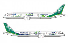 緑色のANA機、787で10月復活　環境活動をPR