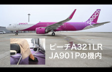 【4K動画】ピーチA321LR JA901Pの機内