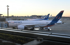新ブランドAirJapanの初号機、早朝の成田着　ANAのJA803A改修、2/9就航