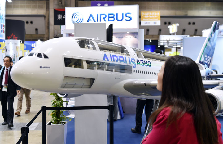 エアバス、座席幅が広いA380シート出展 ツーリズムEXPO