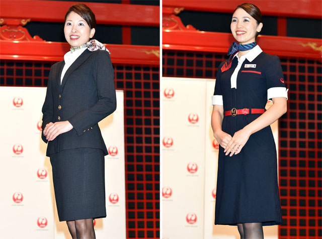 JAL、客室乗務員の歴代制服ファッションショー JEX合併前に初登場