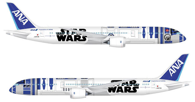 ANA、スターウォーズ特別塗装787-9 世界初R2-D2ジェット