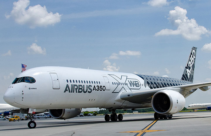 エアバスA350 XWB、米大陸デモツアーでアトランタ着