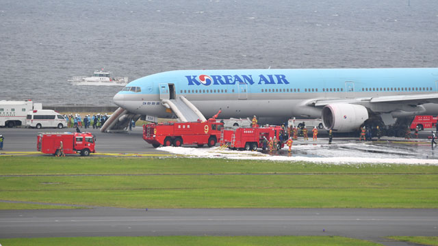 大韓航空の777 羽田で出火 5万人に影響 終日乱れ