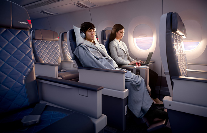 デルタ航空、A350にプレミアムエコノミー 17年後半