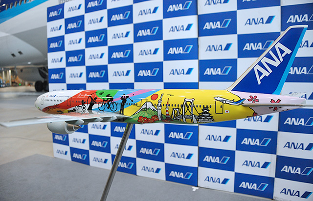 ANA、東京五輪の特別塗装機 HELLO 2020 JETが18年1月就航