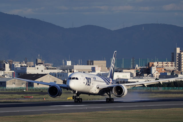 Anaの787 2号機も通常塗装へ 伊丹到着 就航時の特別塗装姿消す