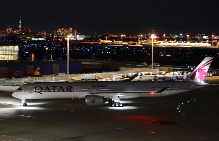 カタール航空、羽田にA350-1000 初の商業運航