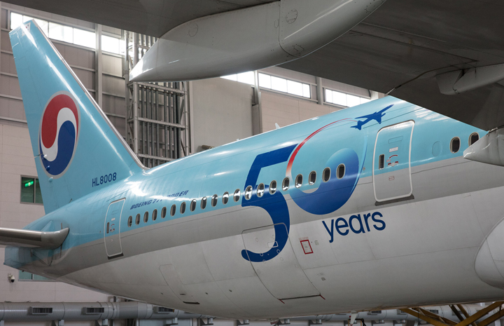 大韓航空、創立50周年で特別塗装機 777やA380など5機種10機