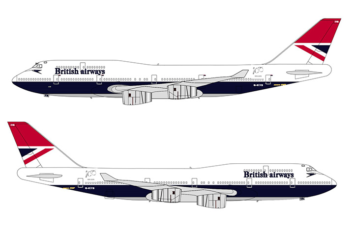 ブリティッシュエア、747に合併時デザイン 復刻4号機、22年まで