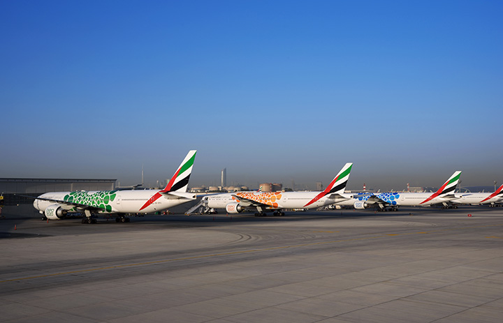 エミレーツ航空、ドバイ万博PRのデザイン機 A380と777、40機に導入完了