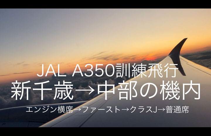 動画公開 Jal A350 訓練飛行中の機内 新千歳 中部