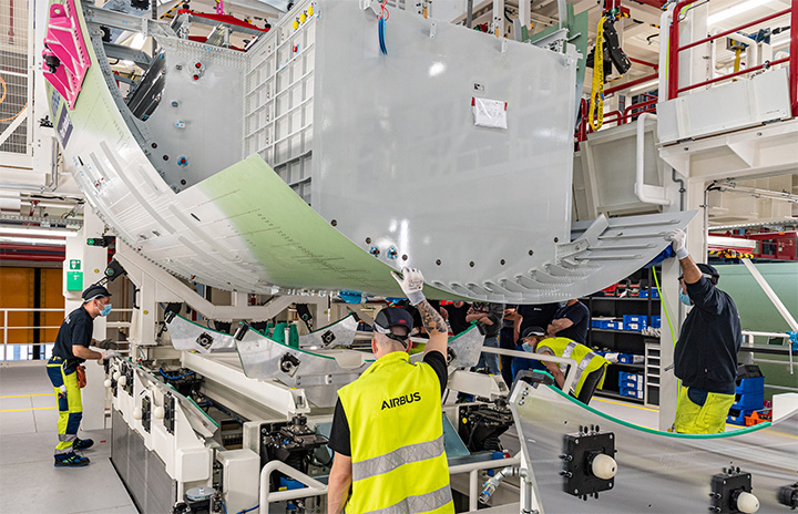 A321XLR、中央・後部胴体も製造開始　“心臓部”大容量タンク到着で