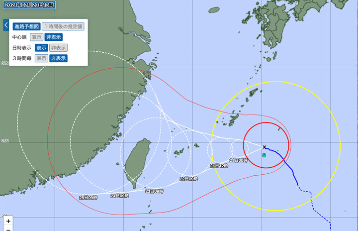 台風6号、21日は欠航310便超　沖縄・奄美方面