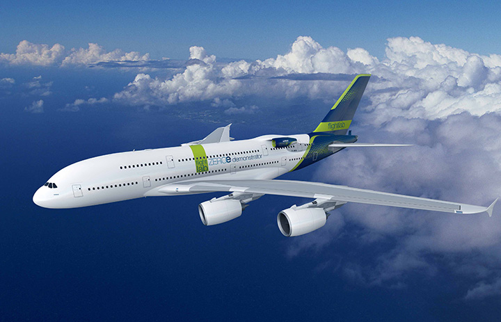 エアバスとCFM、水素燃焼技術の実証実験 A380試験機に改造エンジン