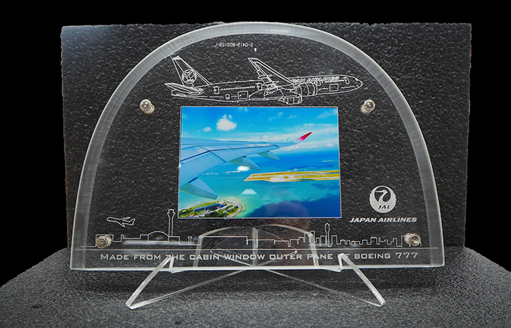 JAL キャビンウインドウ フォトフレーム エンジニアリング 高島屋　飛行機部品 JAL キャビンウインドウ フォトフレーム JALエンジニアリング 高島屋