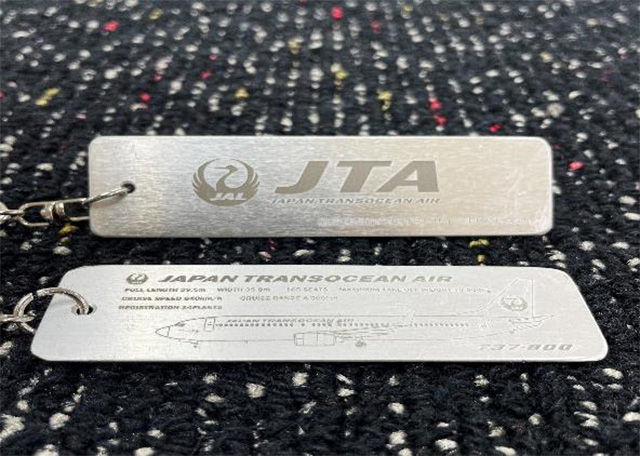 JTA 日本トランスオーシャン航空キーホルダー ジュラルミン製 JAL 日本航空