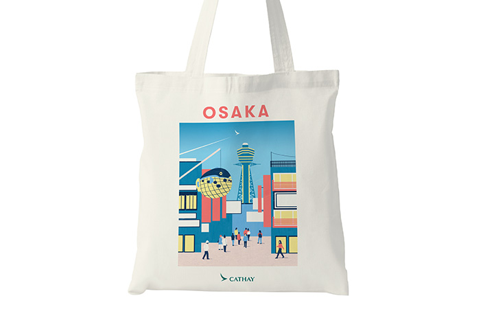 新品 未開封 キャセイパシフィック航空80周年記念トートバッグ2個セット キャセイ、大阪就航65周年トートバッグ 新世界がモチーフ