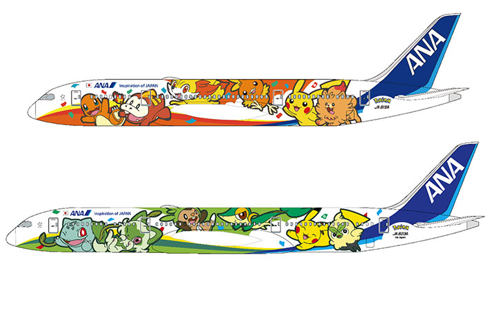 ANA、787ポケモンジェット2機 赤と緑、7月から順次就航