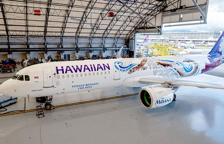 ハワイアン航空、実写版『モアナ』特別塗装機　A321neoなど3機