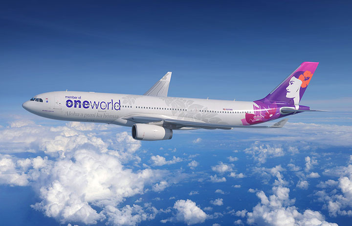 ハワイアン航空、ワンワールド塗装デザイン発表 A330に「世界中にアロハ」