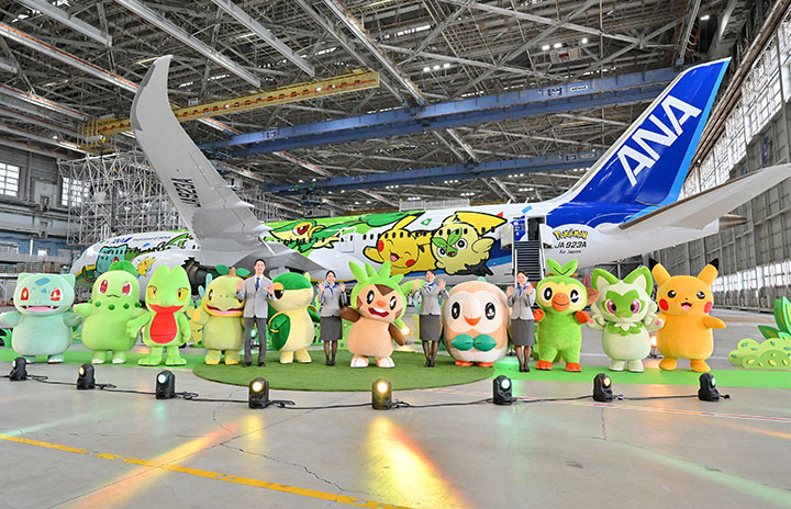 ANA、ポケモンジェット緑お披露目 国際線9/18から